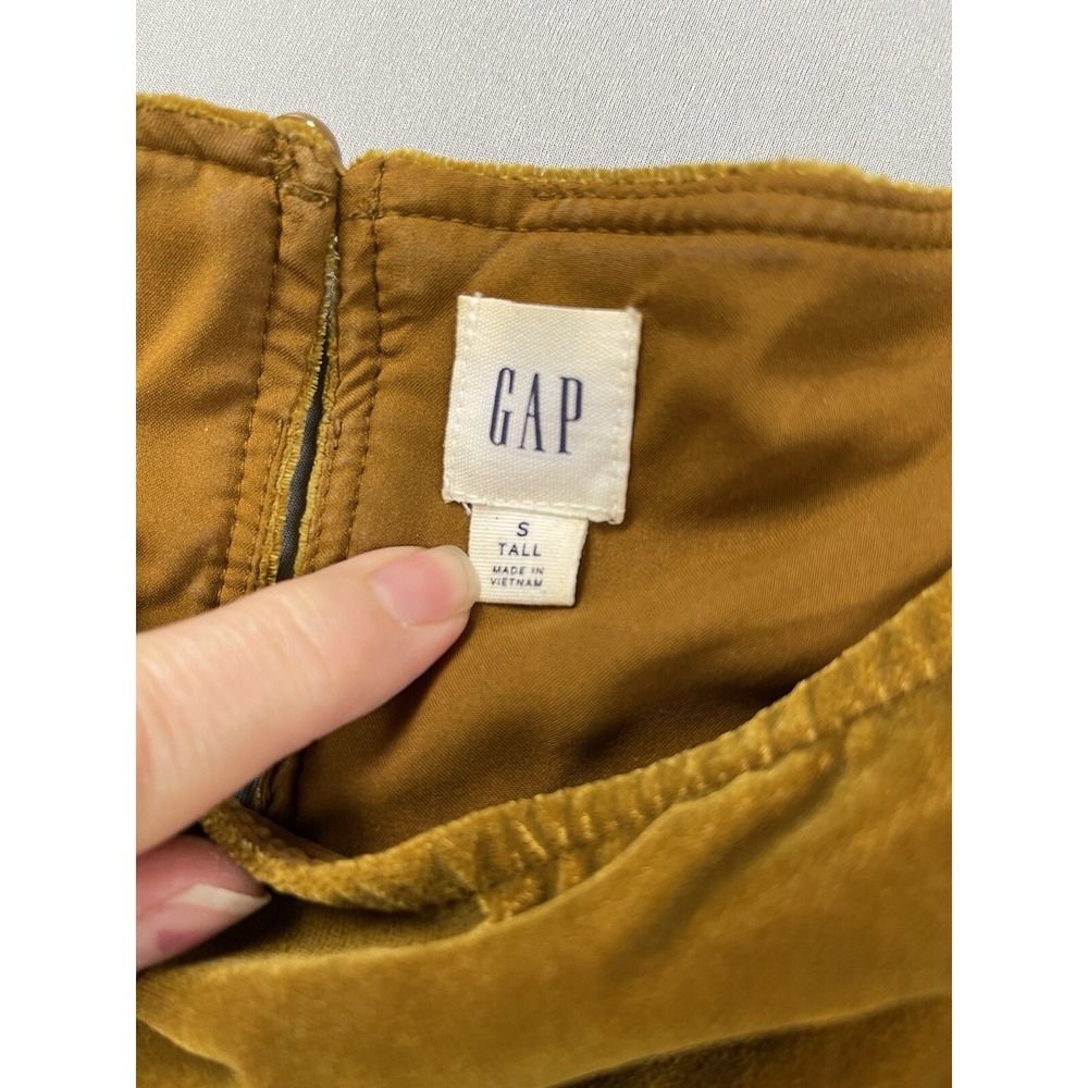 GAP Womens Dress Small Tall Gold Chartreuse Holiday Event Cocktail Evening Sexy - Picture 4 of 8